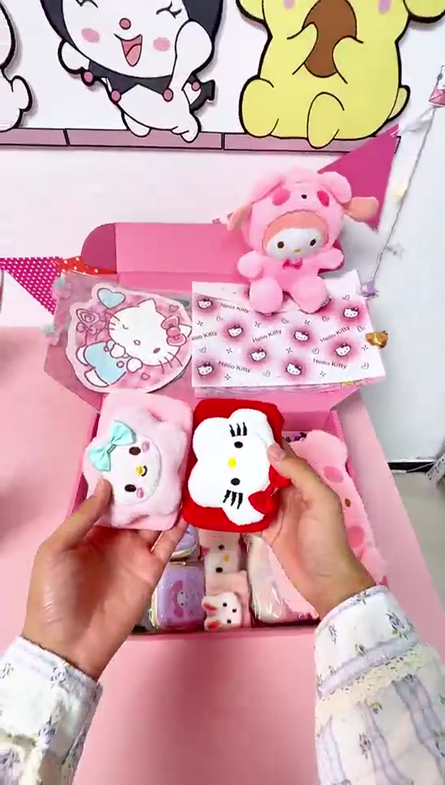 A real BoBoScoops mystery box being packed